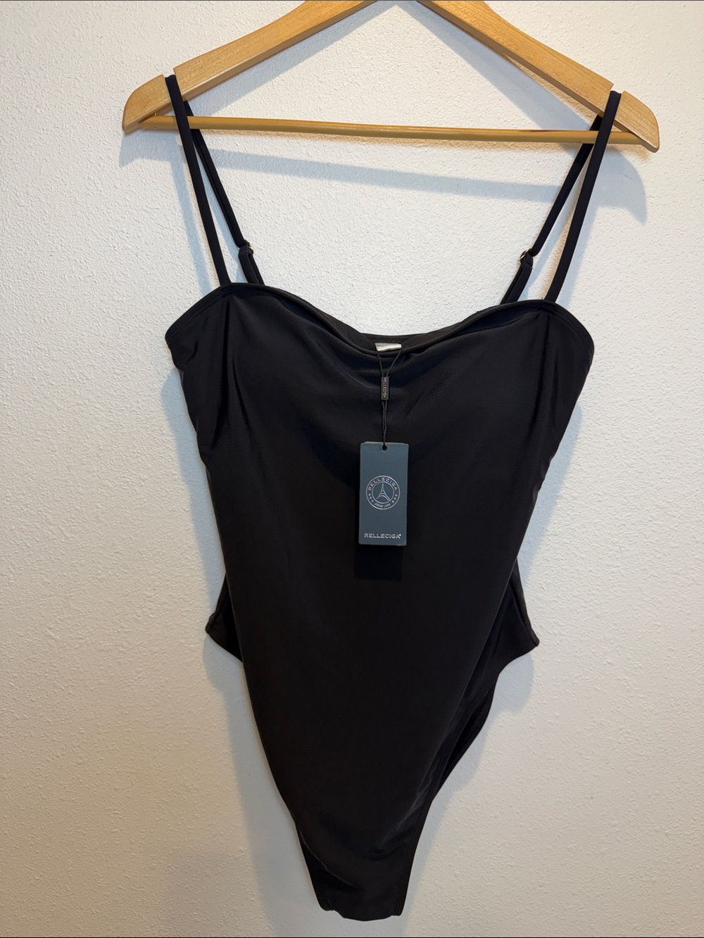 Relleciga Women's Black One Piece Black Bathing Suit New With Tags Size L